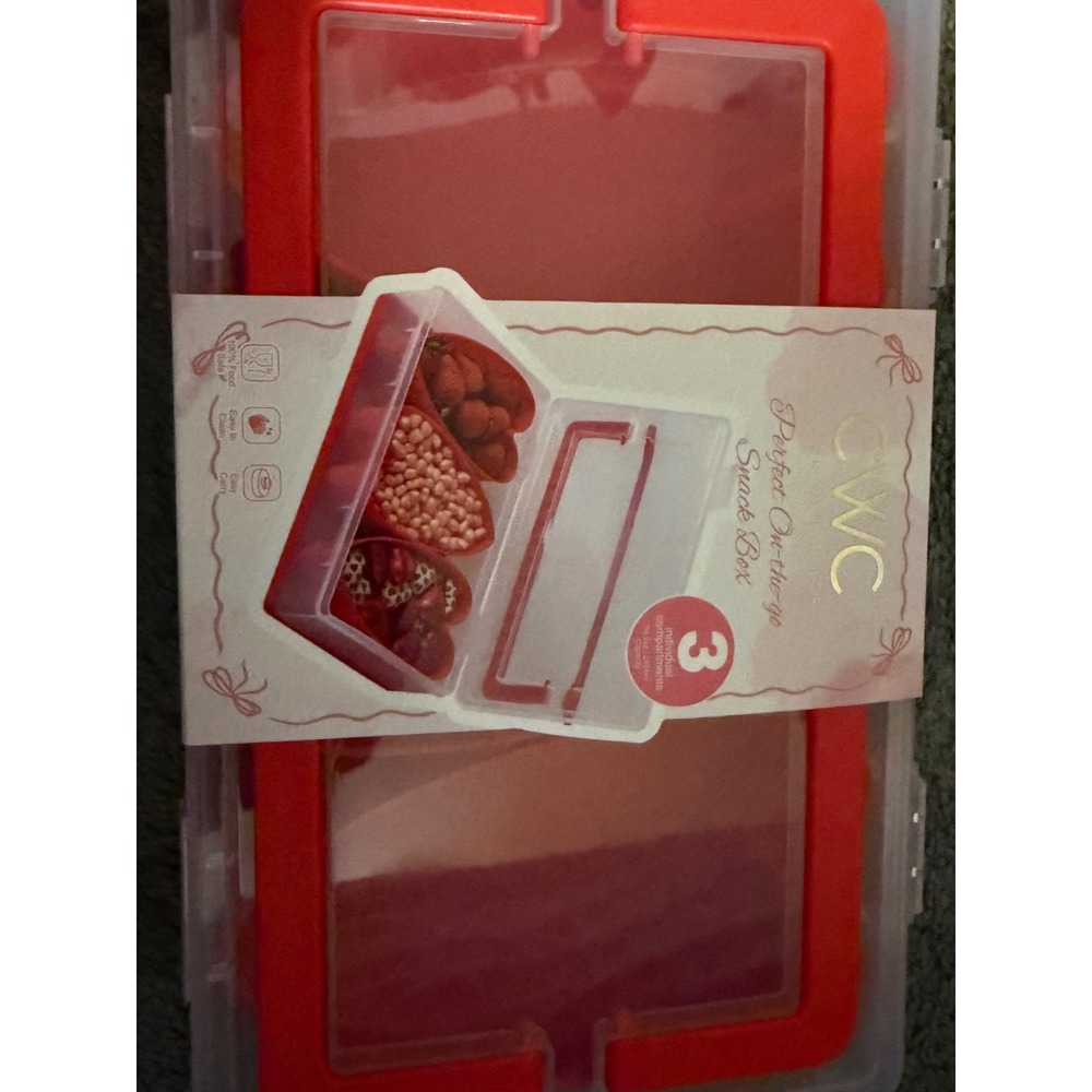 Cook With Color CWC On-the-go Snack Box 3 Compartment Red VDTG12 New - Picture 3 of 5